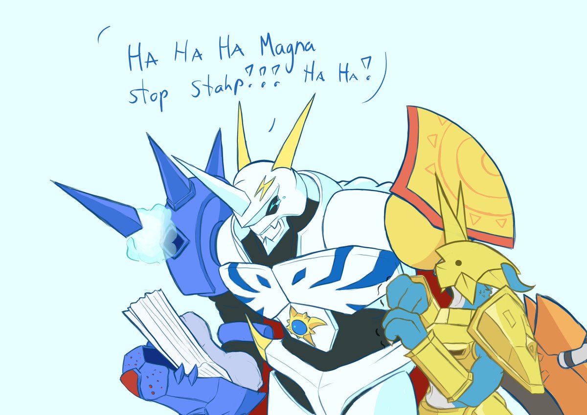 fiyobird's tweet photo. Had this idea for a long while now...
Got this idea for a lil scene when I first discovered ways back that Omni's Metalgaruru spiked shoulder pads actually had missiles XD
(1/3)
#digimon #Omnimon #Omegamon #Magnamon #Hououmon #Phoenixmon #Royalknights https://t.co/6Wx371DYGn