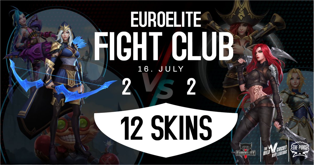 Heute um 19 Uhr. 2vs2 Brawl Event im ARAM Modus. Es geht um 12 Skin Codes. Jetzt bei discord.gg/euroelite vorbeischauen und noch schnell registrieren. Wir haben 3 freie Plätze.