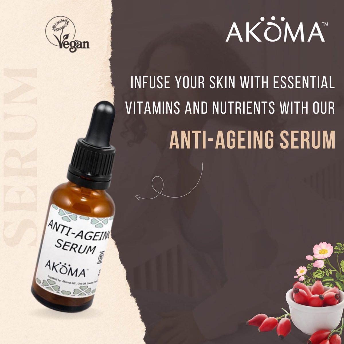 AkomaSkincare's tweet photo. Say goodbye to wrinkles with our Radiance-Boosting Anti-Ageing Face Serum! ✨

✨ Smoothes Fine Wrinkles
💧 Deep Moisturisation
🔄 Encourages Cellular Regeneration
🌟 Promotes Luminous Complexion

Shop Today- https://t.co/qh04l3zyku

#Akoma #AntiAgingSerum #RadiantSkin https://t.co/LWVqJYtJZt