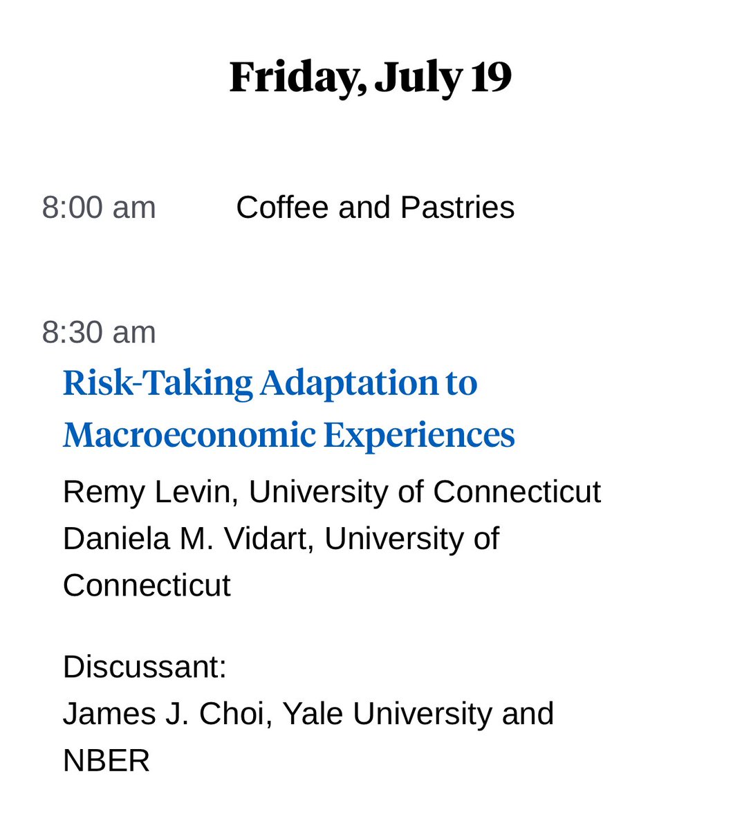 Super excited to be presenting my work with <a href="/daniela_vidart/">Daniela Vidart</a> in the NBER Summer Institute this week. Bright and early Friday morning in Behavioral Macro. Be there or be square!