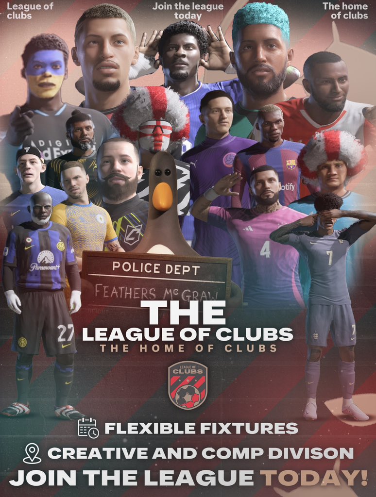 <a href="/leagueofclubs/">League of Clubs</a> 🏡 

Looking for a Team to take over in the Comp Division! 🏆 

Great Exposure for your Content &amp; Will be giving certain Benefits going into the new SZN! ♥️