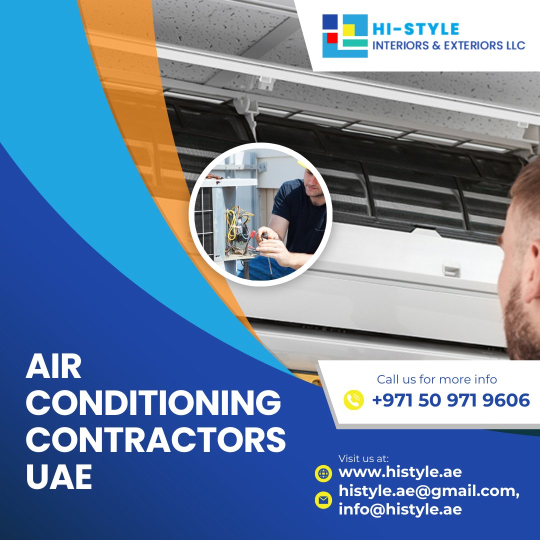 HiStylellc's tweet photo. "Beat the heat with expert HVAC solutions in UAE! Our team at HiStyle ensures your comfort year-round. #AirConditioning #HVACServices #UAEClimate #CoolingExperts" https://t.co/DTV5eIhioz