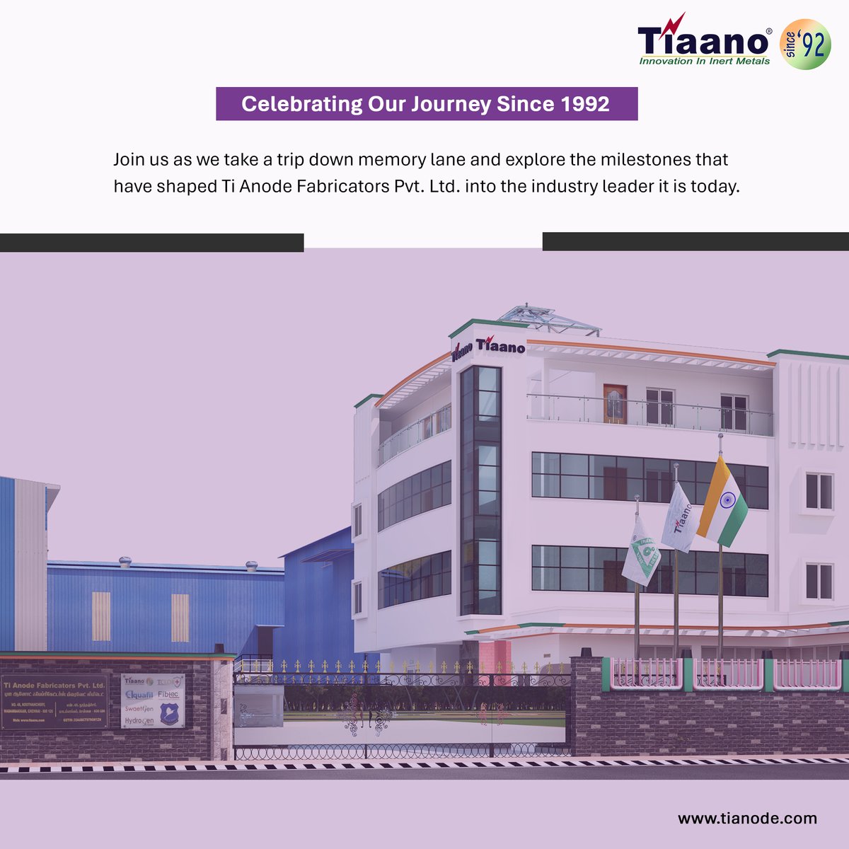 TiAnodeFab's tweet image. Celebrating Our Journey Since 1992!
Tiaano&apos;s milestones from humble beginnings to global industry leadership. Our innovation and excellence drive us forward, serving clients in over 63 countries.
#TiAnode #Innovation #IndustryLeader #GlobalImpact #EngineeringExcellence