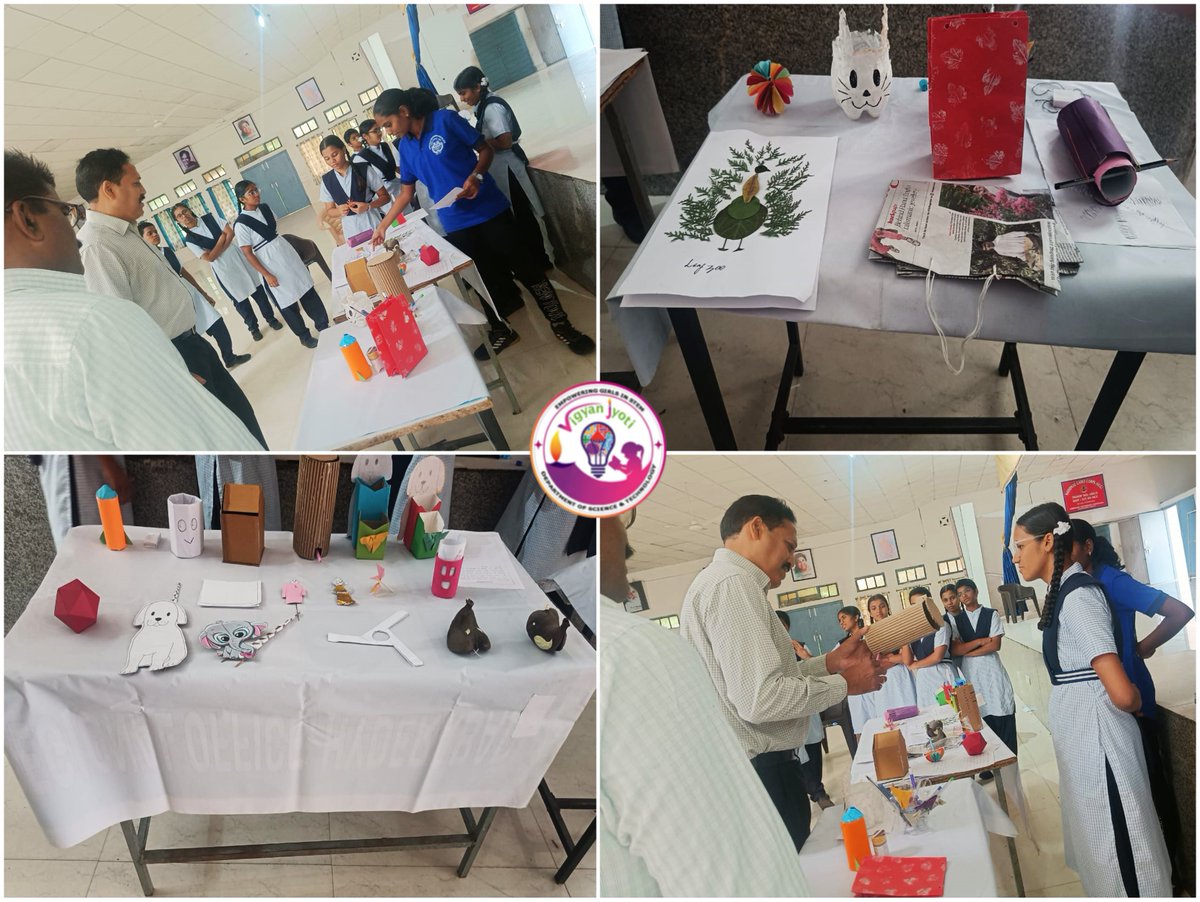JyotiVigyan's tweet image. #VigyanJyoti :  Creativity at its best! VJ scholars of KC Rangareddy turned trash into treasure by crafting amazing paper toys during their tinkering activities under Vigyan Jyoti Programme. Let&apos;s embrace innovation and sustainability together. #creativityforall #WomenInSTEM