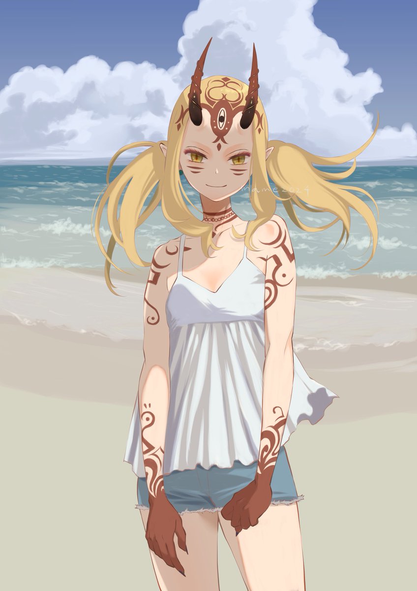 茨木童子(Fate) 「もうすぐ夏だね」|mameのイラスト
