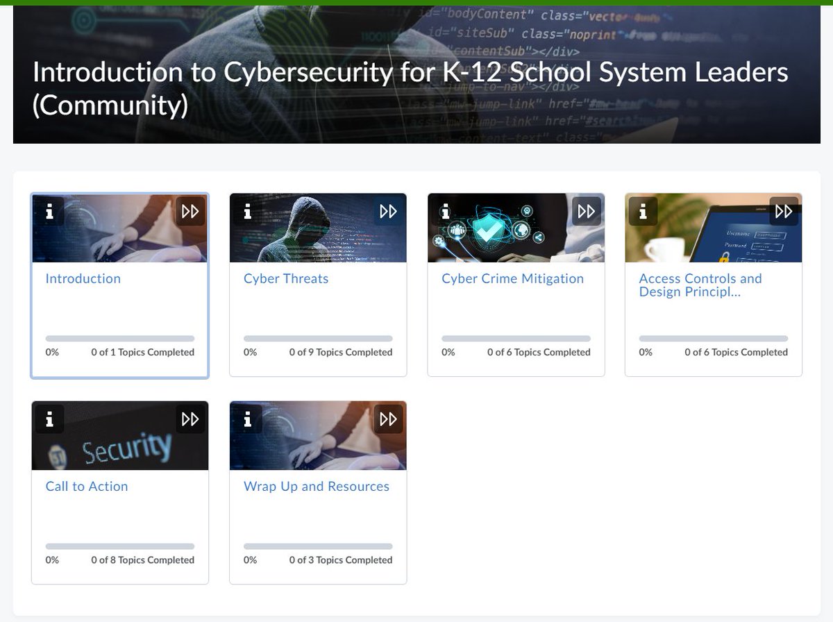 🚌 New Course Launching in #BrightspaceLearningCenter! 
Introduction to Cybersecurity for K-12 School System Leaders is designed to empower you to safeguard your community against cybersecurity attacks. Available to all #BrightspaceCommunity members now community.d2l.com/brightspace/kb…