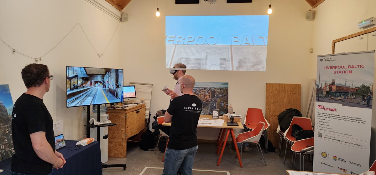 Baltic CIC public engagement event starting today for the Liverpool Baltic Station project (designed by Owen Ellis Architects), interactive VR experience being well received, exciting times. In attendance so far <a href="/MetroMayorSteve/">Steve Rotheram</a> <a href="/Merseytravel/">Merseytravel</a> <a href="/LpoolCityRegion/">Liverpool City Region</a> <a href="/MottMacDonald/">Mott MacDonald</a>
