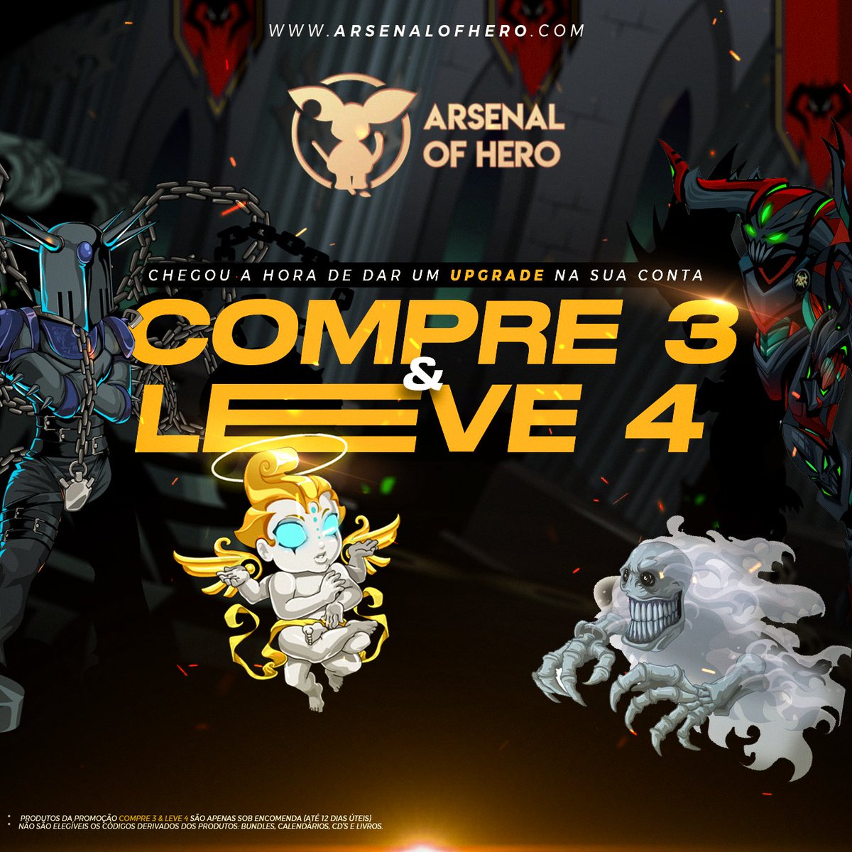 🌟 Último Dia da Promoção! 🌟
Não perca a oportunidade de garantir sua HeroMart com um super desconto!
Compre 3 itens e leve o 4º de graça.

Aproveite agora mesmo! 

 ARSENALOFHERO.com