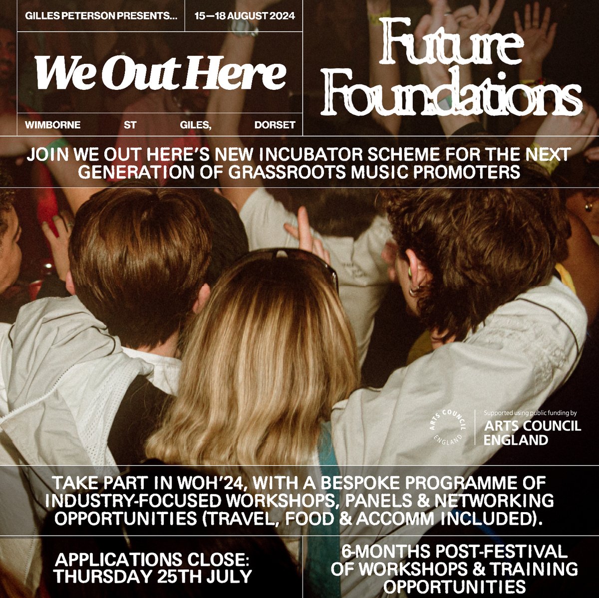 Applications are now open for Future Foundations: We Out Here’s new incubator scheme supporting the next generation of grassroots music promoters! 🎉 forms.gle/ySHoxfQuEPjP5x…
