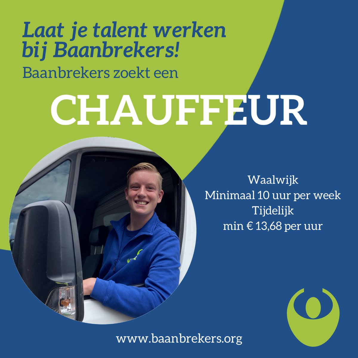 Baanbrekers's tweet photo. Heb je zin om ons #kringloopwarenhuis Twiddus tijdelijk te versterken als #chauffeur of #bijrijder? Meer info op https://t.co/nSNnZoYtT2—bijrijder/438d13f6-cbca-416f-9575-a086cb6a98e9

#werkenbijBaanbrekers
#Twiddus
#vacature
#vacaturedinsdag
#tijdelijkebaan
#sterkmensenwerk https://t.co/MymX98AagD