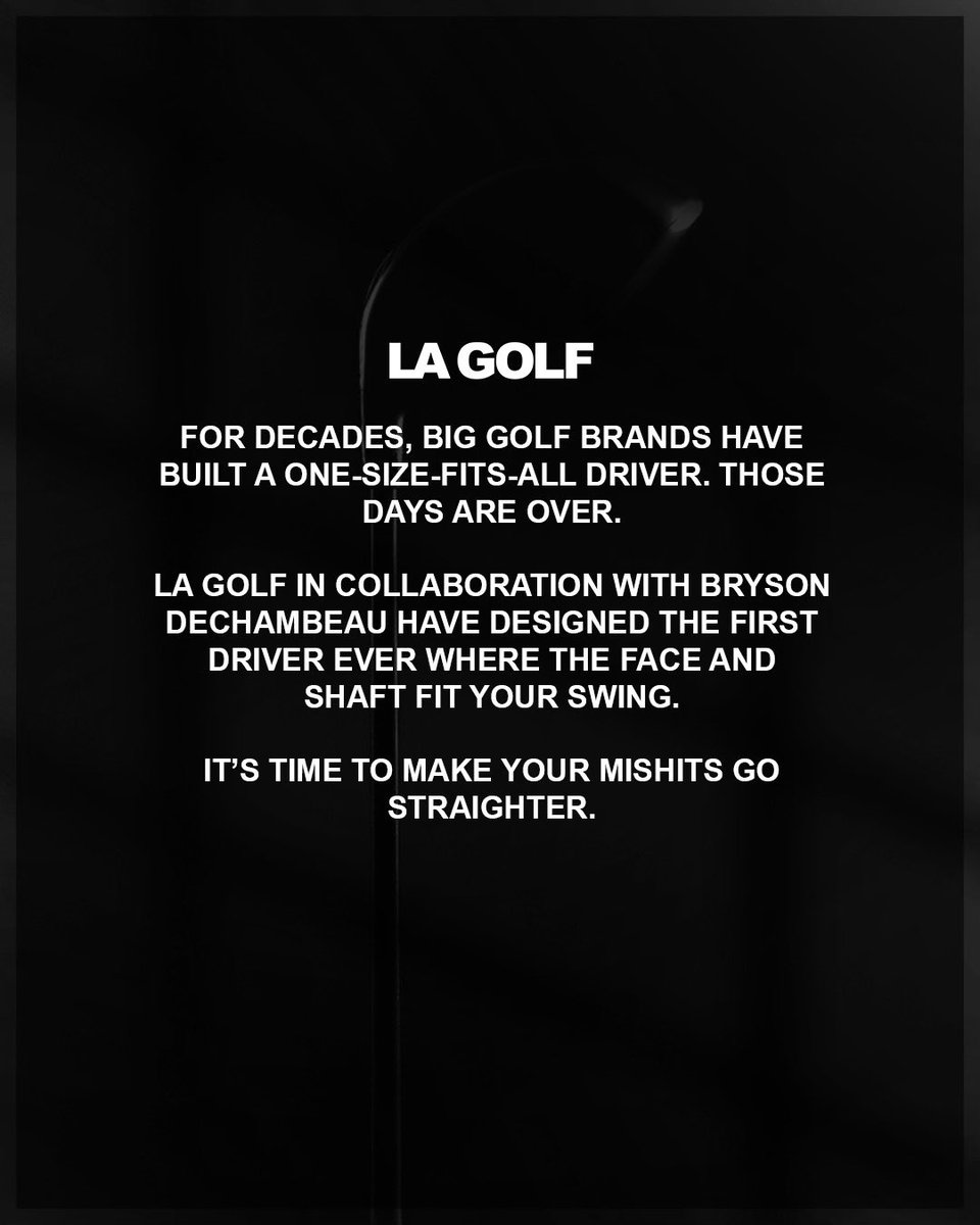 LAGolf's tweet photo. The LA GOLF Driver. Co-designed with @b_dechambeau 

Coming in 2025. Link in bio. https://t.co/cML6tTV93t