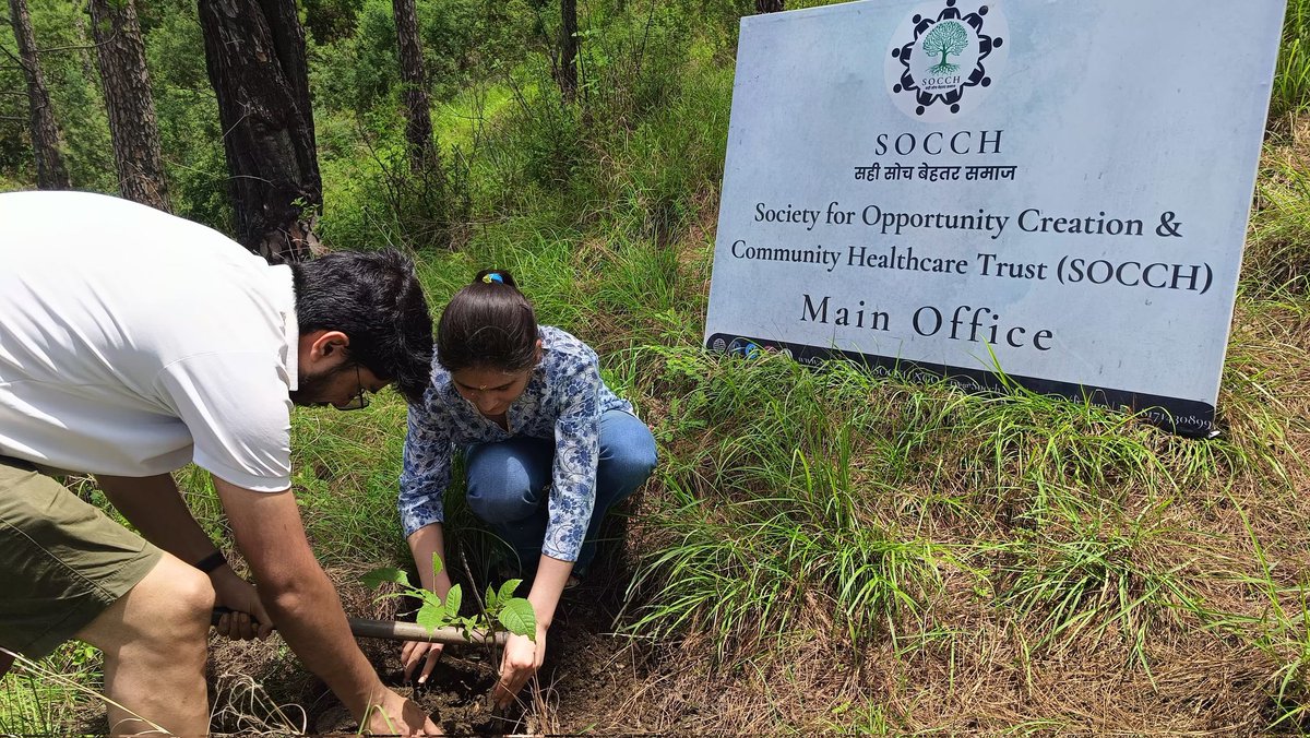 SocchNgo's tweet photo. 🌿✨ Celebrating Uttarakhand's "Harela" festival, SOCCH Trust organized a plantation drive at Ulka Devi Temple, Almora. 🌾🏞️ Together, we planted native trees, fostering a greener future for all. Let's continue to honor traditions and protect our environment! 🌳💚 #HarelaFestival https://t.co/9U9NV2c1Ox