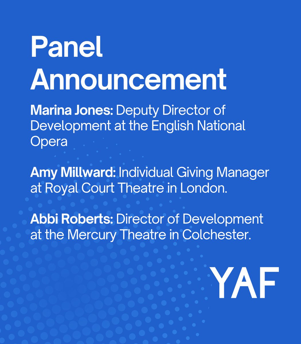 📣Panel Announcement!

💡Looking for expert advice to help your team build a well-designed membership programme with compelling offers/tangible results? 
This week's L&amp;L will deep-dive into the world of membership fundraising.

Book your FREE place ➡️ youngartsfundraisers.org/events/lunch-l…