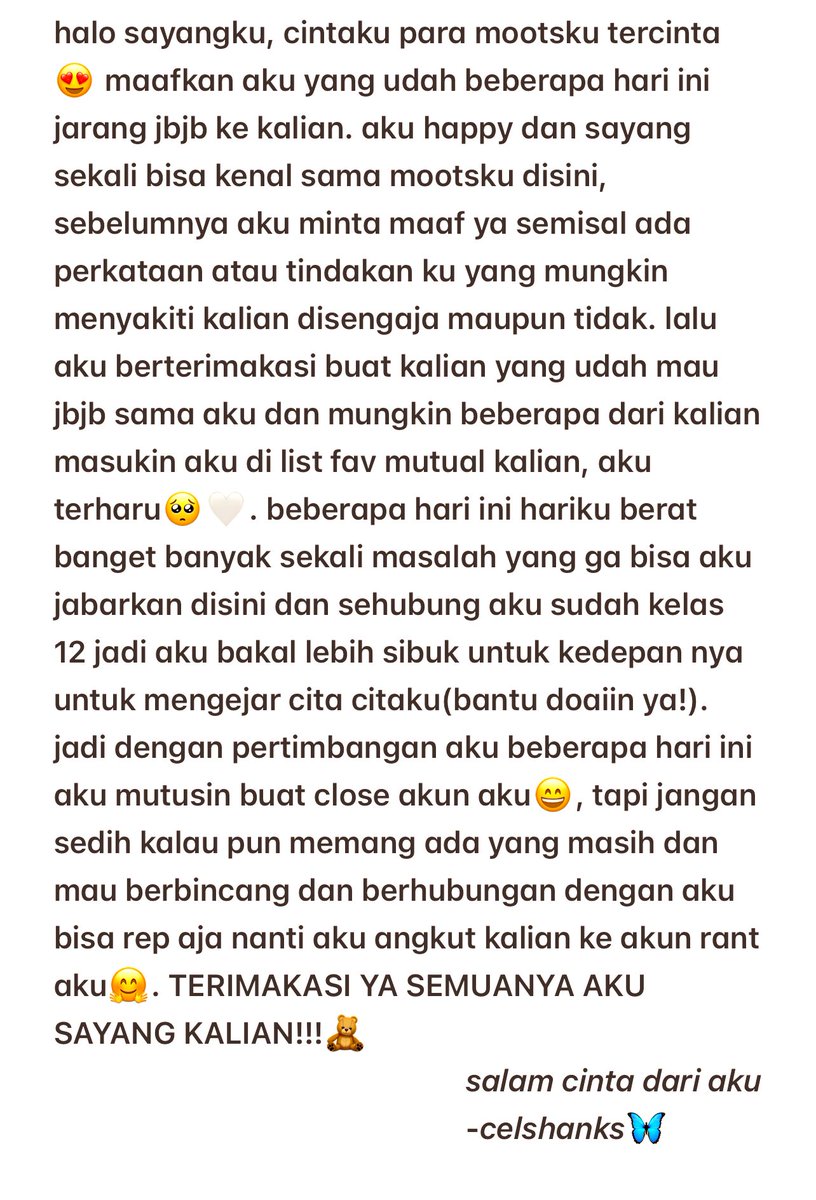 celshanks's tweet image. halo temen2 aku minta tolong baca dulu sebentar aja, btw feel free to bub ya sayangku. sampai jumpa kembali, dadah🤜🏻🤛🏻