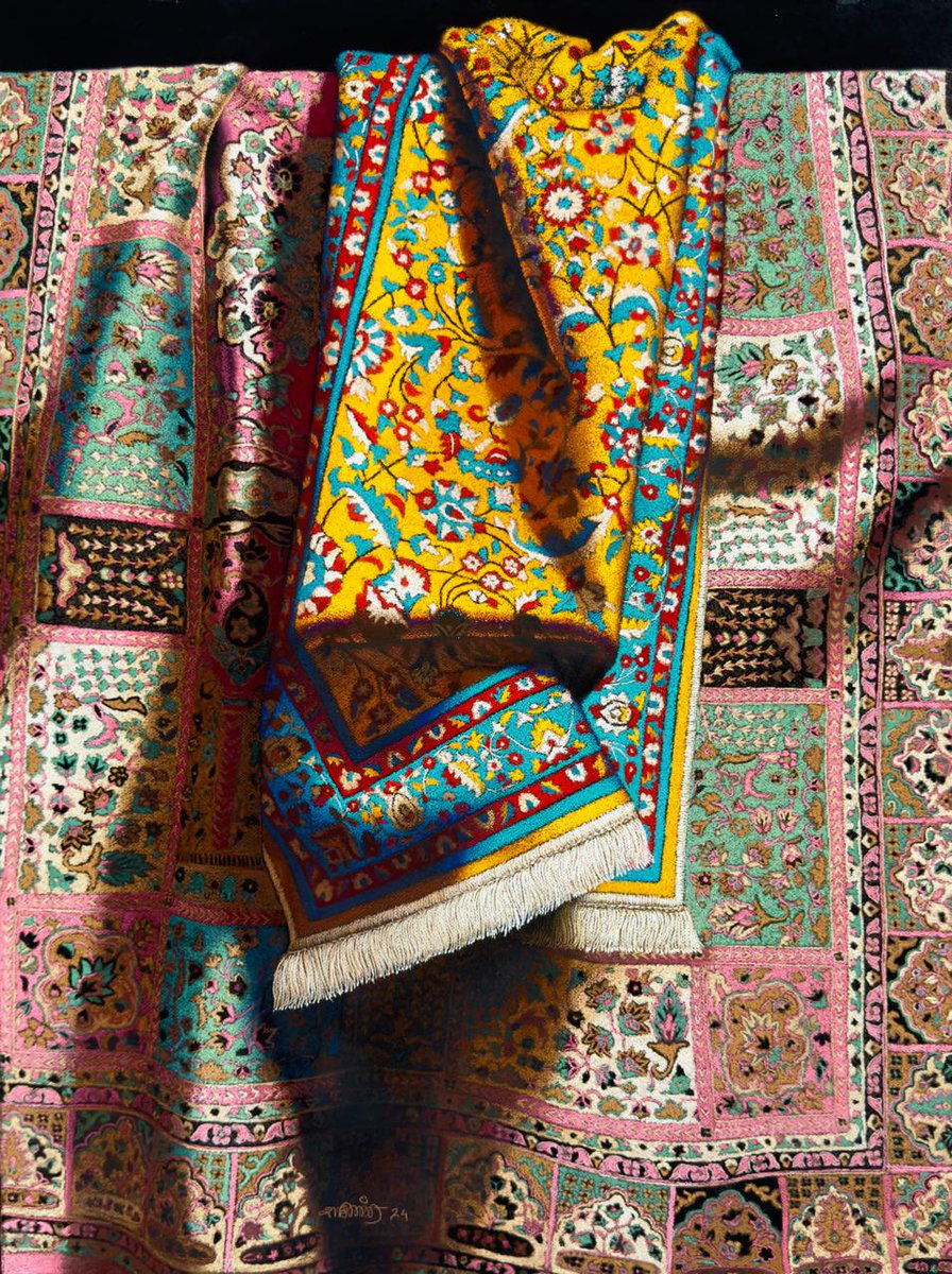 shashidhotre's tweet photo. #Carpets #series #colour #pastel pencil On #paper Panting by @shashidhotre  #recent #artwork #Intricate #colourful #texture #carpetseries https://t.co/eSezllHJds