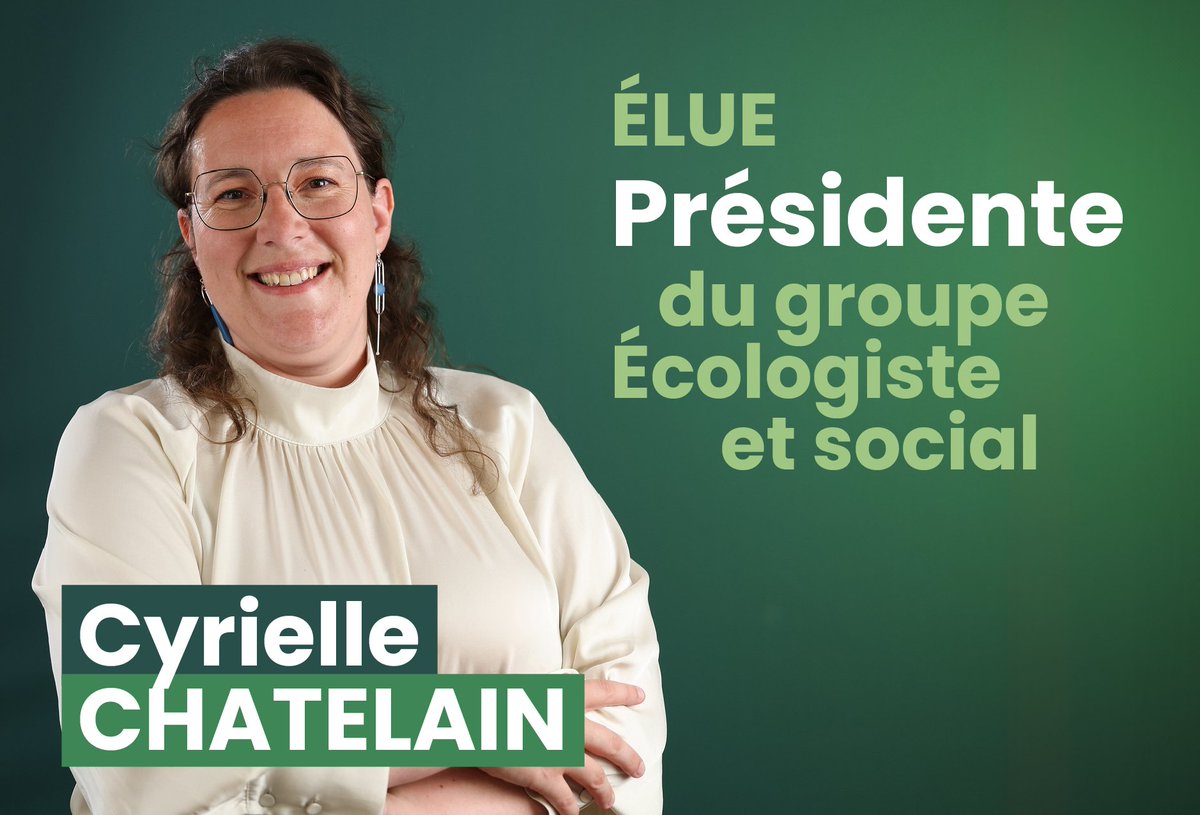 🟢 <a href="/Cyrielle_Chtl/">Cyrielle Chatelain</a> est élue, à l'unanimité, Présidente du groupe #EcologisteEtSocial (<a href="/Gpe_EcoloSocial/">Groupe Ecologiste et Social</a>)
#DirectAN