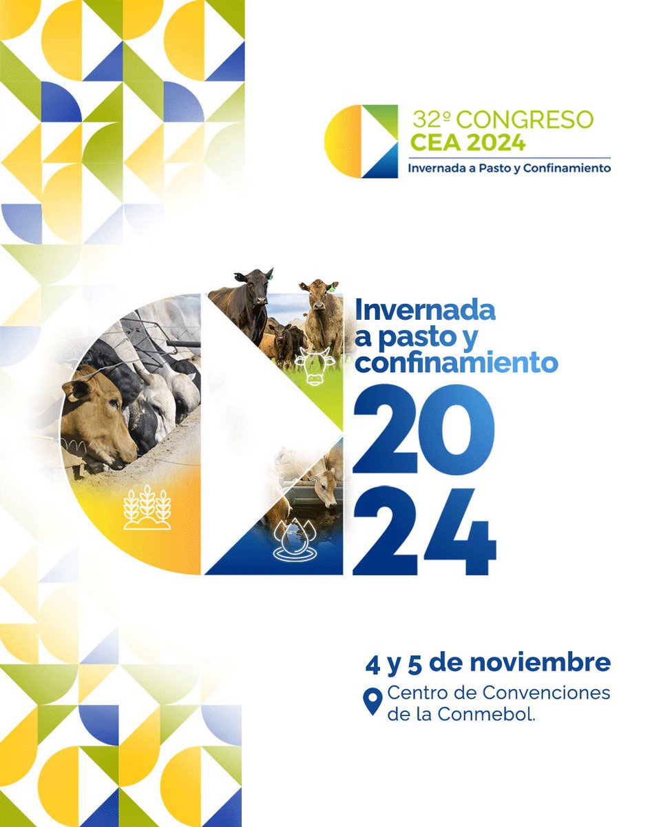 🔵 CONGRESO CEA 2024- Invernada a pasto y confinamiento 🔵

Crecer como productores implica crecer en conocimiento para convertir los desafíos en la mejor carne del mundo.

Dale otro nivel a tu negocio ganadero 🔝

👉🏼 4 y 5 de noviembre
📍 Centro de Conv. CONMEBOL
📲 0976 135 235