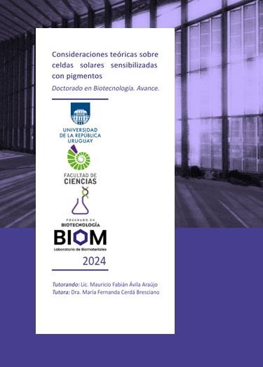 en momentos... se viene la defensa intermedia del Lic. Mauricio Avila! Mauricio está haciendo su Tesis de Doctorado en Biotecnología en una de las líneas de investigación de nuestro Laboratorio: la de evaluación de pigmentos para ser usados en celdas solares DSSC