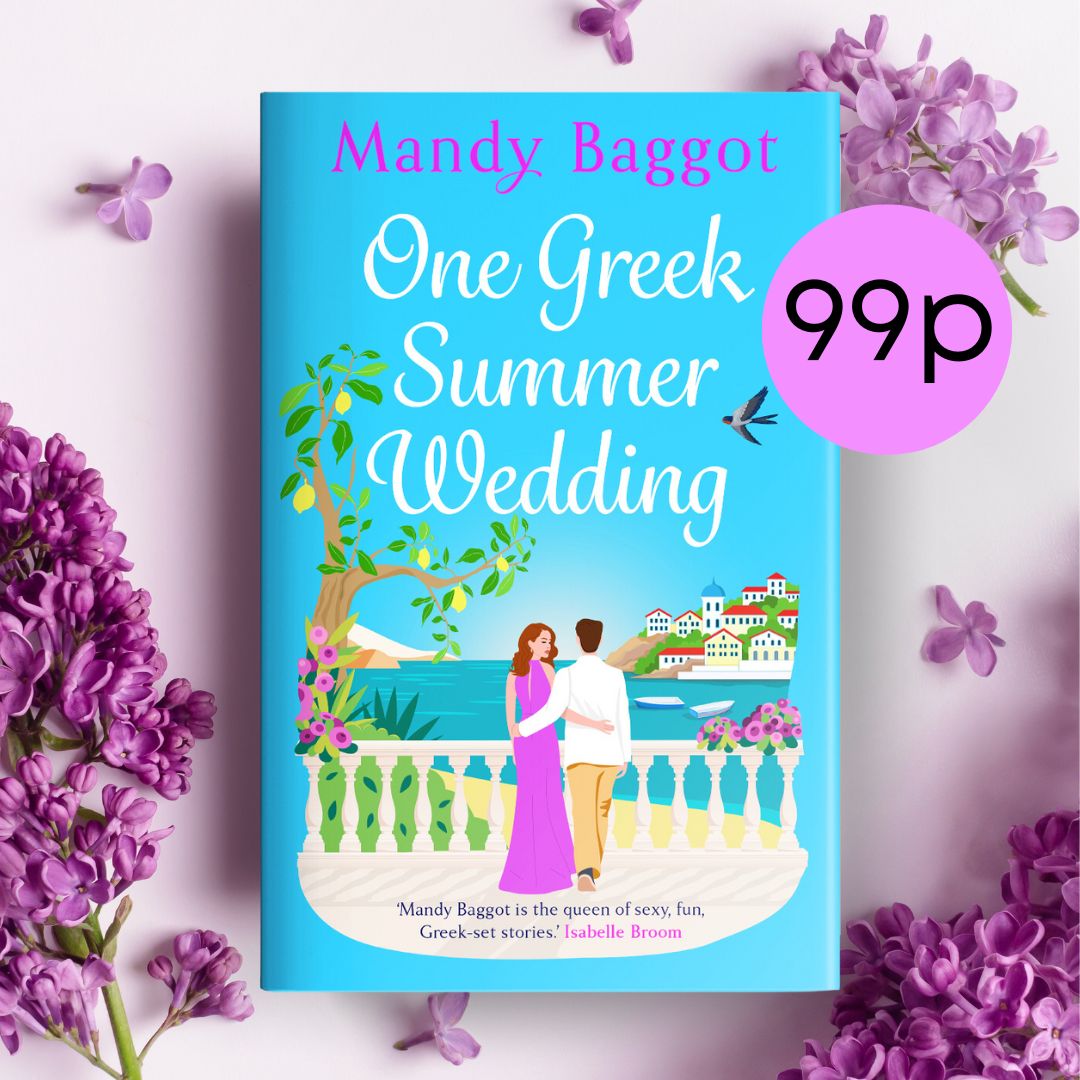 Trying to escape the humid showers of England?
Take yourself to Greece with One Greek Summer Wedding, now just 99p! 
@greenstonelit 

Ebook: buff.ly/3LlaY0k 
Audiobook: buff.ly/3XUbNoh 
Paperback: buff.ly/3LlKrQc 

#MandyBaggot #Read #Reading #Romance