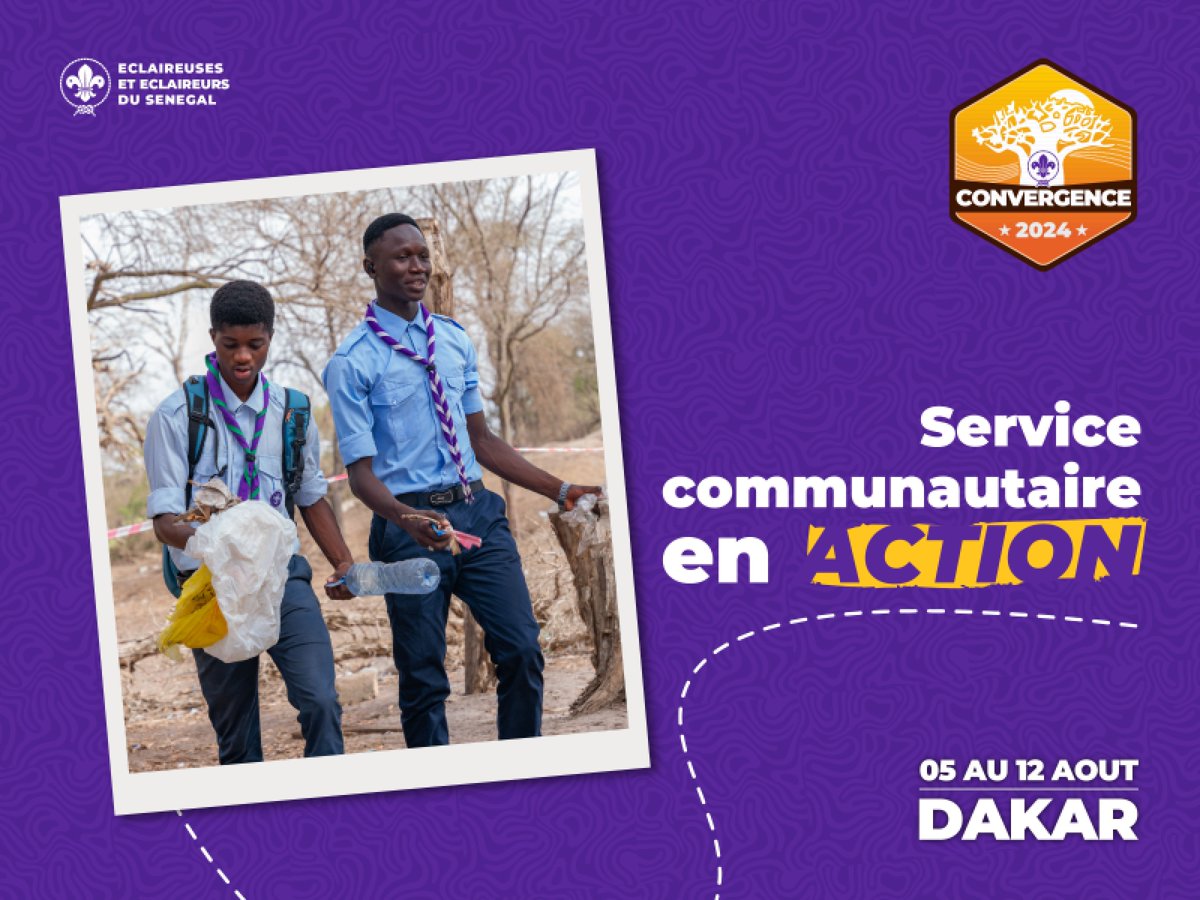 Camp Scout National Convergence 2024 à Dakar : du 5 au 12 août, engageons-nous pour un environnement plus propre et un avenir durable ! Rejoignez-nous pour des actions concrètes et impactantes. Ensemble, faisons la différence ! ♻️🌍 #Convergence2024 #Senegal #EEDS #Scoutisme