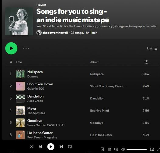 shadowonthewall (@theshadowonthe) on Twitter photo #NP Songs For You To Sing, our latest #spotifyplaylist is out! Link open.spotify.com/playlist/7Br4Bβ¦ featuring @trouble_in_mind <a href="/dada_drummer/">Damon K π€</a> <a href="/ppmrecords/">Post Present Medium</a> <a href="/spiritgoth/">Spirit Goth Records</a> <a href="/peeldreamzine/">Peel Dream Magazine</a> @ProtoRetro <a href="/SylviaPlatters/">The Sylvia Platters</a> <a href="/thewellington_/">The Wellington</a> and more!
#indie #shoegaze #dreampop #tweepop #c86 #NP Songs For You To Sing, our latest #spotifyplaylist is out! Link open.spotify.com/playlist/7Br4Bβ¦ featuring @trouble_in_mind <a href="/dada_drummer/">Damon K π€</a> <a href="/ppmrecords/">Post Present Medium</a> <a href="/spiritgoth/">Spirit Goth Records</a> <a href="/peeldreamzine/">Peel Dream Magazine</a> @ProtoRetro <a href="/SylviaPlatters/">The Sylvia Platters</a> <a href="/thewellington_/">The Wellington</a> and more!
#indie #shoegaze #dreampop #tweepop #c86