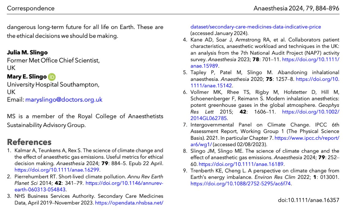 🔓Useful metrics for ethical decision making: a reply.

"Whether TIVA is a wise alternative remains to be seen once a proper audit of its real carbon dioxide emissions in a hospital setting has been conducted."

🔗…-publications.onlinelibrary.wiley.com/doi/10.1111/an…