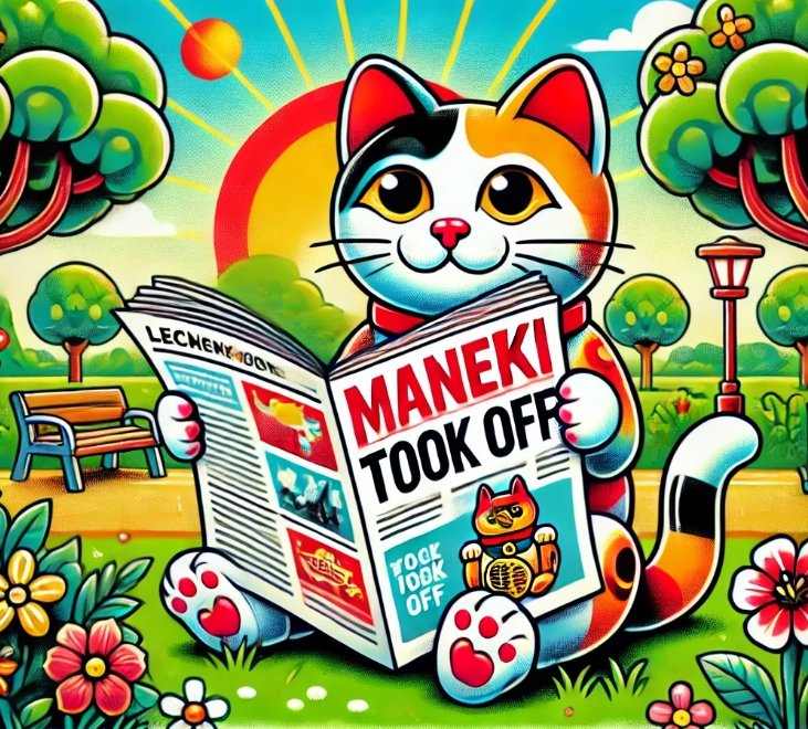 Exciting times ahead! 🌟🚀 Join us in the park with Maneki, our lucky cat, and stay tuned for more big news! 😽😻 #Maneki #Crypto #Luck #ToTheMoon