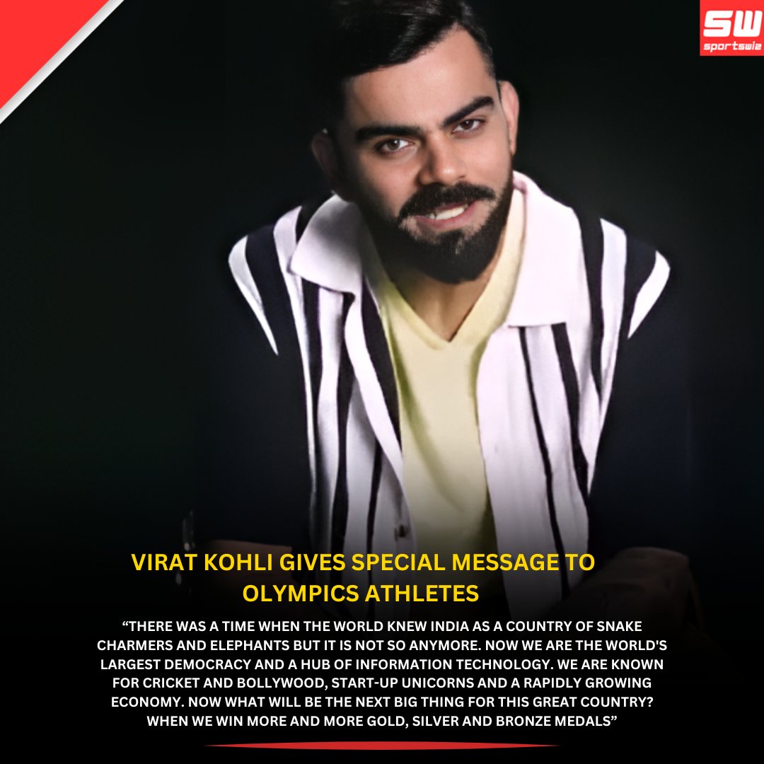 mysportswiz's tweet photo. Virat Kohli gives special message to Olympics athletes 🌟🏅
#Sportswiz #ViratKohli #INDvsSL #AmitMishra #LivMorgan #Rhea #Bobby #Gunther #Portland #WWERaw #NCAA #Bayless #Doda #SriLanka https://t.co/OF5mfetUiv