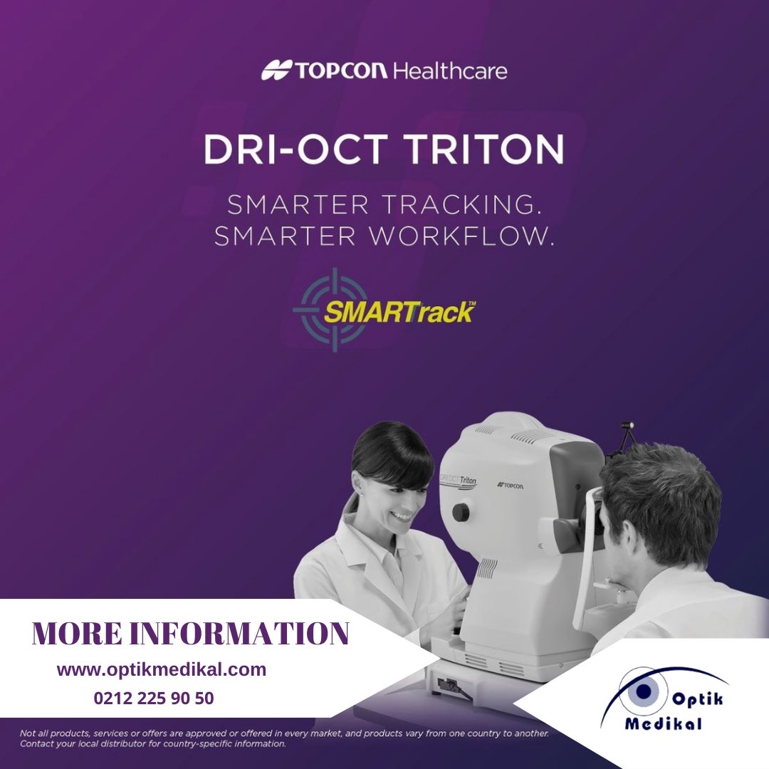 OptikMedikal's tweet photo. The SMARTTrack™ system enhances the tracking and follow-up ability of the Triton with a variety of functions designed to enhance its user-friendliness:
• Fundus-Guided Acquisition (FGA)
• Follow-up Function
• Tracking Photography https://t.co/SUWNjKD3qI