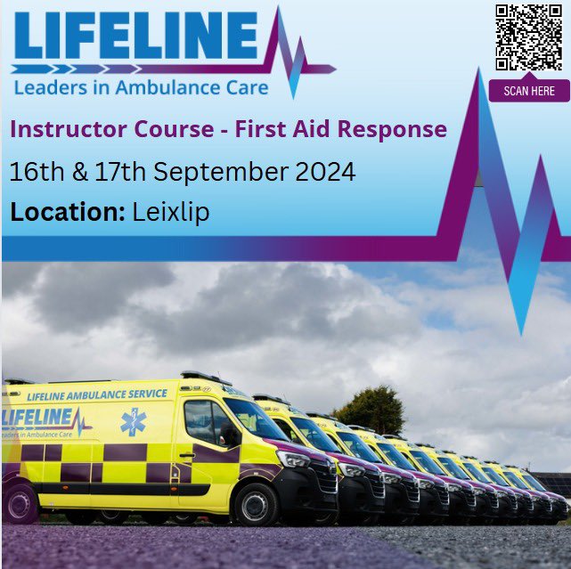 Lifeline education is holding training days for two types of instructor course “CFRA” and “First Aid Responders”. To book a place in this course scan the QR codes in the post or book through our website 🚨
