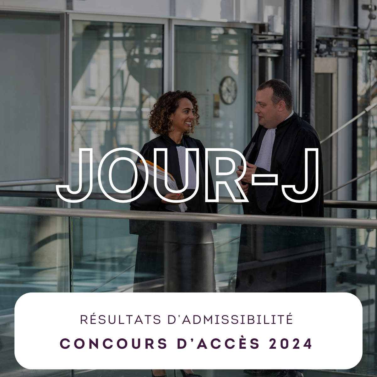 [Jour-J] C’est le grand jour pour les candidates et candidats aux concours d’accès 2024 !

⏲ Plus que quelques heures avant la publication officielle des listes d’admissibilité sur le site de l'#ENM !

🤞 Une pensée pour tous les candidats. #DemainMagistrat