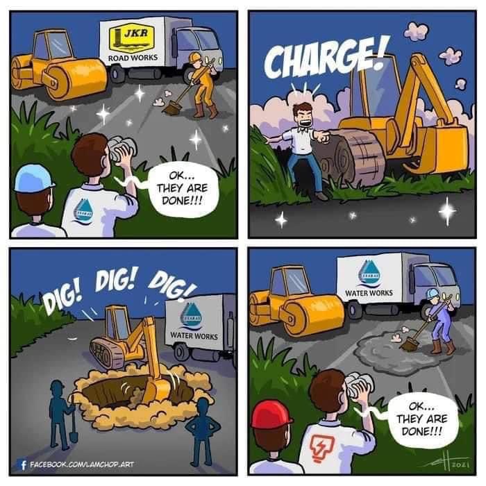 HezeriSamsuri's tweet photo. So true tapi dari dulu lagi kita memang guna jalanraya untuk tanam segala jenis cable.

Thailand, dia gantung kat atas, itu yang berserabut.

US and Europe, dia ada sewer, so dia letak dalam terowong tu tapi kita memang guna jalanraya untuk letak cables.

Contoh terbaik, penduduk area Sg Merab gerenti tau!!