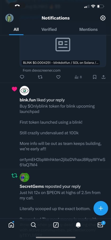 darkoGems's tweet image. 1 BLINK token to rule them all💎

#Onlyblink is a launchpad token by @blinkdotfun and is backed by Solana.

First launch by the team using a blink!

The fomo will be crazy when the rest of the market catches on🤫

DYOR and thank me later🤝

dexscreener.com/solana/5cSuxrK…