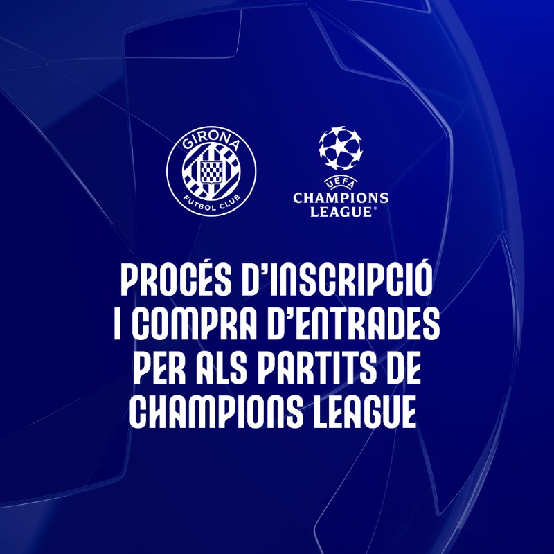 GironaFC's tweet photo. 📌 Procés d'inscripció i compra d'entrades per als partits de Champions League

✍️ Inscripció i agrupació de Socis
🎲 Sorteig i assignació dels partits entre els Socis inscrits
📅 Anunci del calendari de partits
🏷️ Compra d'entrades
