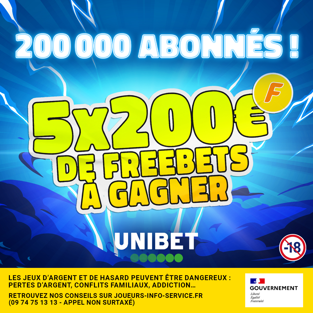 Unibet France ๐ (@unibetfrance) on Twitter photo ๐คฉ ๐๐๐ ๐๐๐ ๐ธ๐น๐โโ๐ผ๐ !
๐ฅน Foutue poussiรจre dans lโลil ! On fรชte รงa avec ๐ ๐ฑ ๐๐๐โฌ ๐๐ ๐
๐ซ๐๐๐๐๐ญ๐ฌ pour rรฉcompenser votre fidรฉlitรฉ ๐
๐ RT + Follow <a href="/UnibetFrance/">Unibet France ๐</a> + #200KUnibet pour participer.
๐ TAS demain. ๐คฉ ๐๐๐ ๐๐๐ ๐ธ๐น๐โโ๐ผ๐ !
๐ฅน Foutue poussiรจre dans lโลil ! On fรชte รงa avec ๐ ๐ฑ ๐๐๐โฌ ๐๐ ๐
๐ซ๐๐๐๐๐ญ๐ฌ pour rรฉcompenser votre fidรฉlitรฉ ๐
๐ RT + Follow <a href="/UnibetFrance/">Unibet France ๐</a> + #200KUnibet pour participer.
๐ TAS demain.