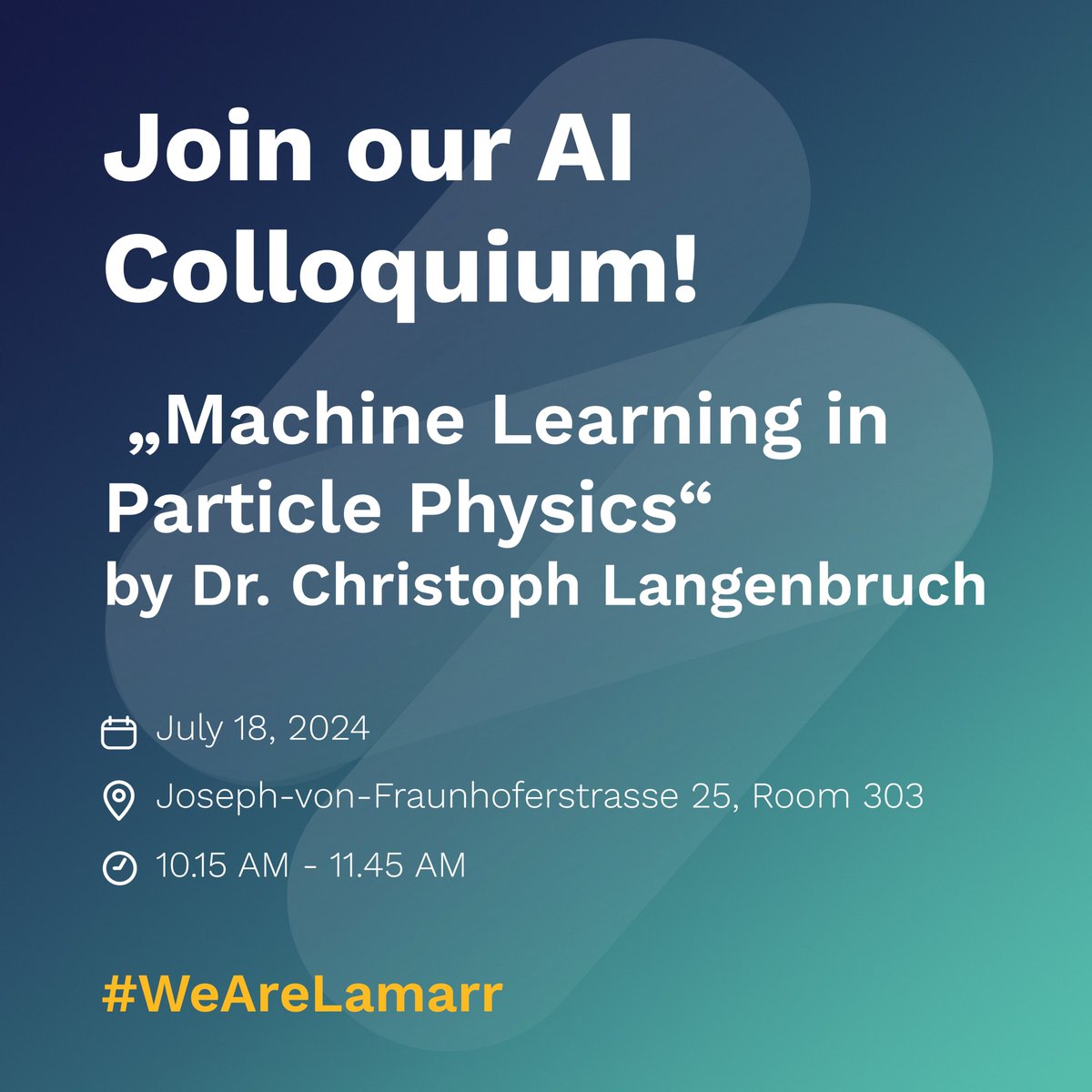 Lamarr Institute (@lamarrinstitute) on Twitter photo Machine Learning ➕ Particle Physics 🟰 ❔ Join us at the #AIColloquium with Dr. Christoph Langenbruch to explore #ML in #particlephysics at the #LHCb experiment. 📅 July 18th, 10:15AM – 11:45AM
📍 <a href="/TU_Dortmund/">TU Dortmund</a> & via #Zoom: ai.tu-dortmund.de/ai-colloquium/ Machine Learning ➕ Particle Physics 🟰 ❔ Join us at the #AIColloquium with Dr. Christoph Langenbruch to explore #ML in #particlephysics at the #LHCb experiment. 📅 July 18th, 10:15AM – 11:45AM
📍 <a href="/TU_Dortmund/">TU Dortmund</a> & via #Zoom: ai.tu-dortmund.de/ai-colloquium/