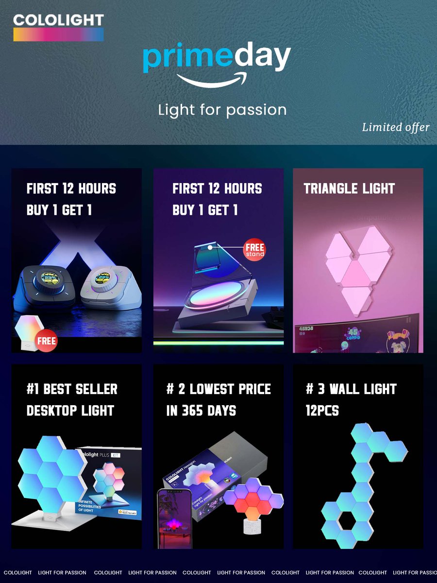 Cololight1's tweet image. Get ready to light up your space with our unbeatable Prime Day deals! For the first 12 hours only, we're offering an exclusive BUY 1 GET 1 FREE deal! 🌟💡

Shop here:
amzn.to/3Y2FpQr