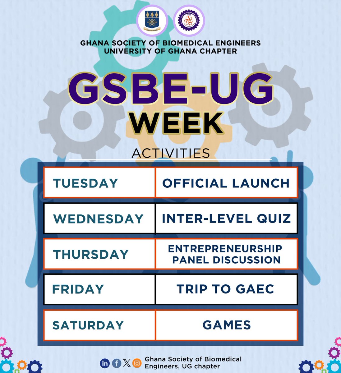 GSBE_UGlocal's tweet photo. 🎉 GSBE-UG comes your way with the Maiden Edition of GSBE-UG   The GSBE-UG WEEK is packed with exciting events and activities designed to inspire, educate, and connect.   Let’s come together and make this week an unforgettable experience! 📷 #GSBEUGWEEK #LETSENJOYTHEMOMENT https://t.co/BXRxz73ufQ
