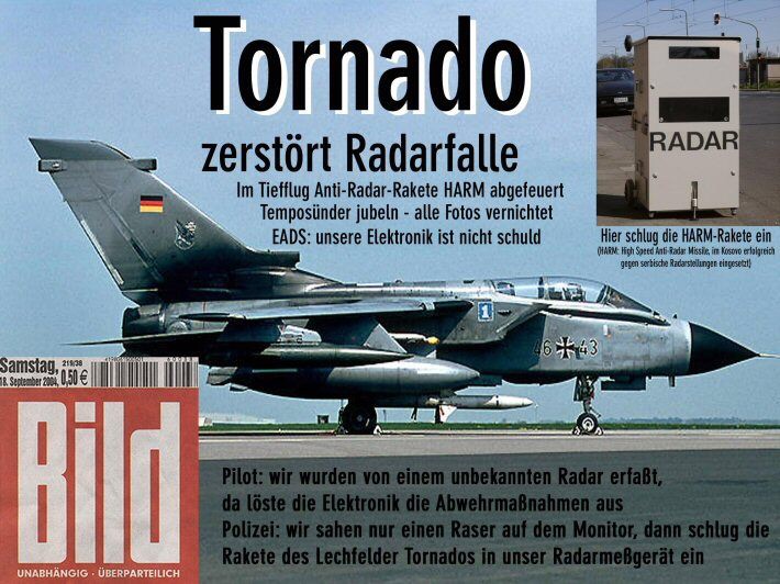 Kraftfahrer immer brutaler-HARM-Rakete zerstört Geschwindigkeitsmessgerät.