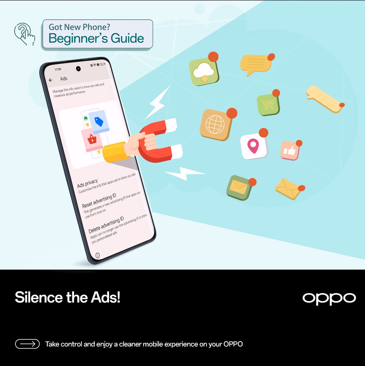 OPPO__Support's tweet photo. Irritated by constant mobile ads? 

On your OPPO:
Go to [Settings] > [Google] > [Ads].
Activate [Opt out of Ads Personalization] or [Delete ID]. 
Read more here: https://t.co/OnwUwoFb73

Reduce ad interruptions instantly!

#OPPO #OPPOSupport #OPPOUser #MobileAds https://t.co/WGWHZgTPJE