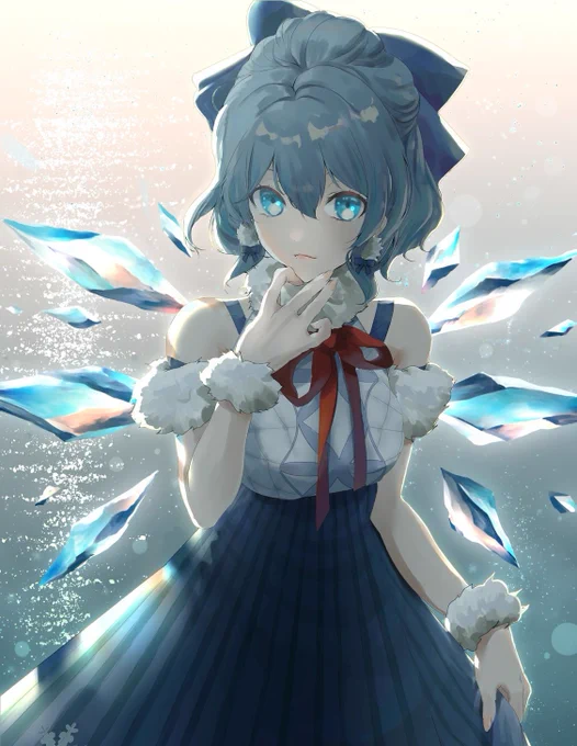 #東方Project ジュエリーアイス・チルノ線画交換で塗りをやらせて頂いた絵です 