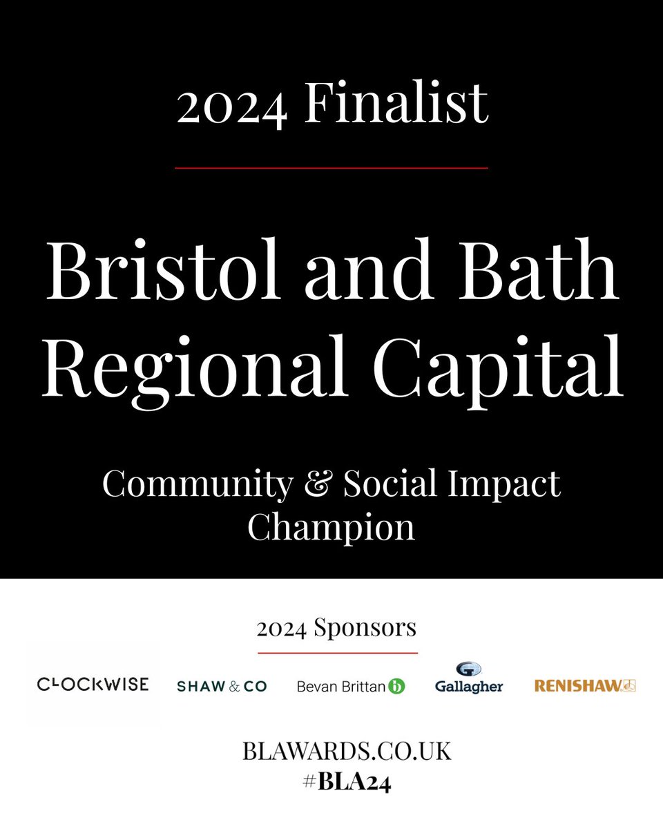 BBRC (@bristolbathrcap) on Twitter photo We are delighted to announce that we have been shortlisted for the Community & Social Impact Champion Award at the <a href="/businessleader/">Business Leader</a> South West Awards 2024.
The winners will be announced on 19 September at Aerospace Bristol.
Read more here: blawards.co.uk/2024/en/page/h…
#BLA24 We are delighted to announce that we have been shortlisted for the Community & Social Impact Champion Award at the <a href="/businessleader/">Business Leader</a> South West Awards 2024.
The winners will be announced on 19 September at Aerospace Bristol.
Read more here: blawards.co.uk/2024/en/page/h…
#BLA24