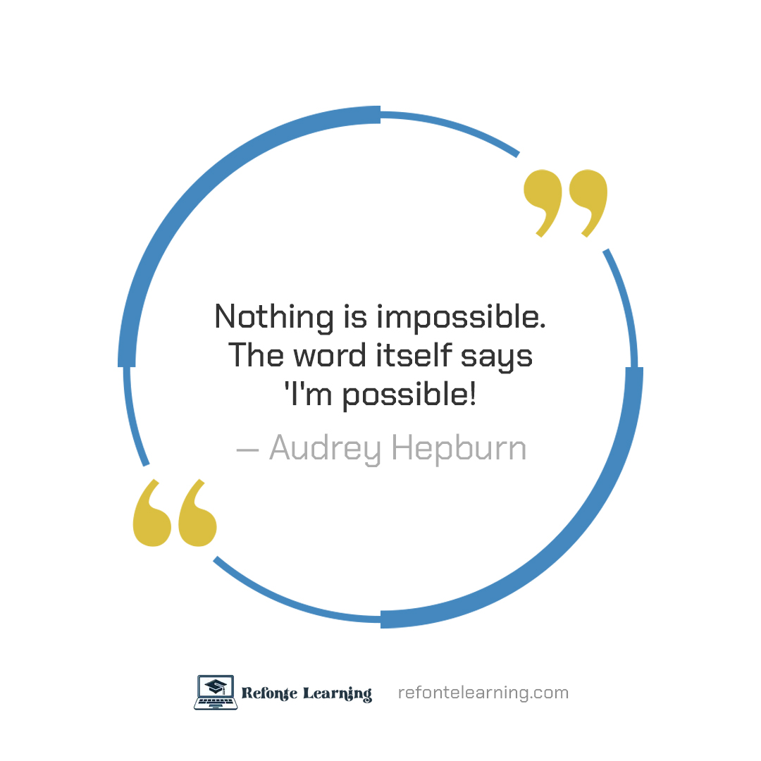 RefonteLearning's tweet image. Believe in yourself and all that you are capable of.
Even the word "impossible" has "I'm possible" hidden within it.
So remember, you are capable of achieving anything you set your mind to.
🌐 refontelearning.com
#refontelearning #professionaldevelopment