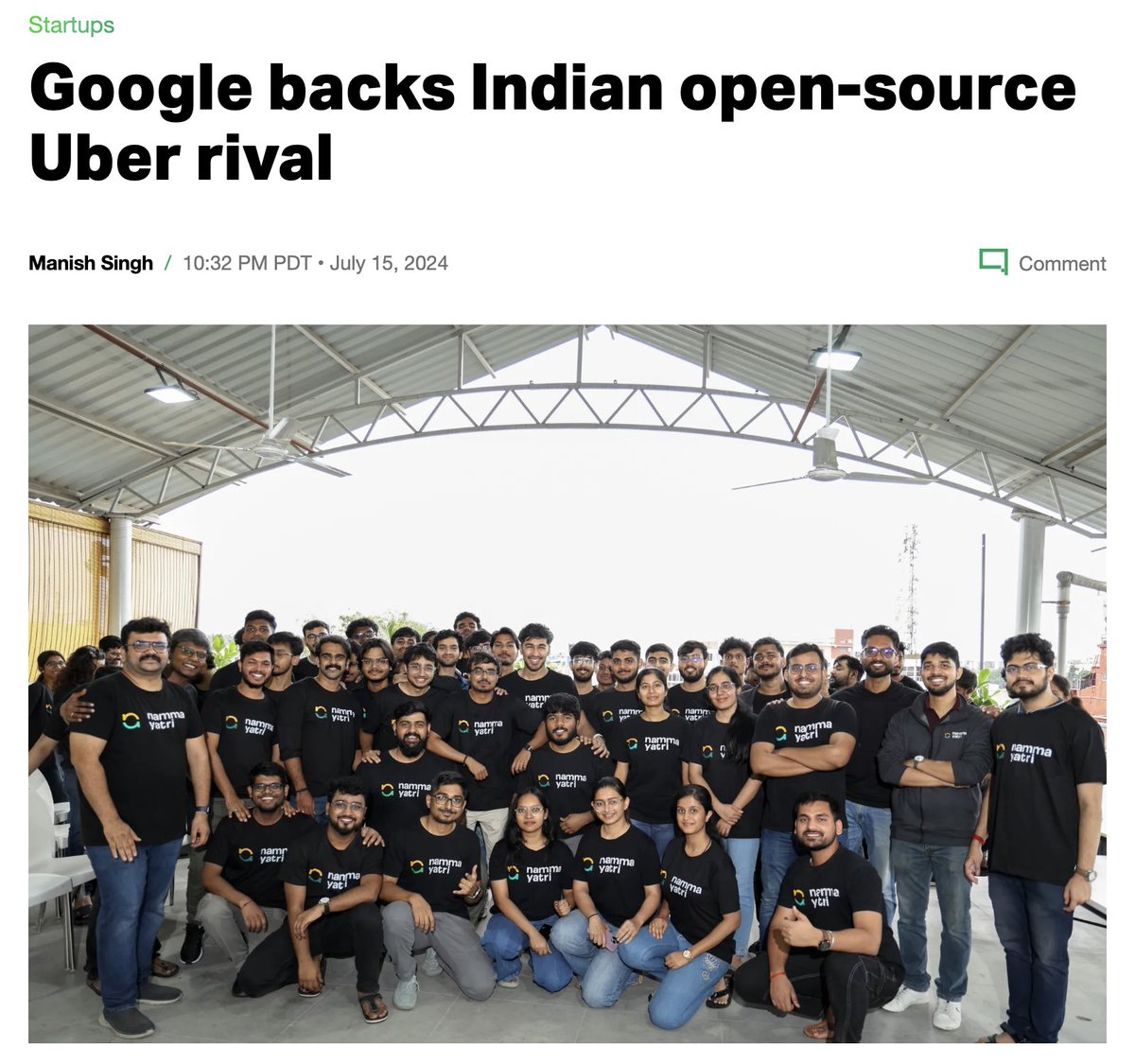 AntlerGlobal's tweet photo. @nammayatri has raised $11 million from @BlumeVentures, #Antler, and @Google. As a community-led mobility app, Namma Yatri is set to transform transportation: https://t.co/HbKhVXKxGq 

#mobility #DPI #MovingTech https://t.co/wTDM3C9UkX