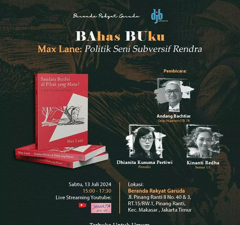 AIswinarto's tweet photo. Mengapa Rendra Harus Kembali di Baca: Saudara Berdiri Di Pihak yang Mana? (Rekaman Diskusi Buku Max Lane tentang Seni Subversif Rendra) https://t.co/0uuYJsqdcG https://t.co/W3XUiz46O1