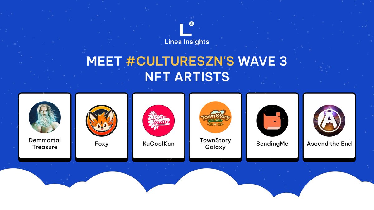 LineaInsight's tweet photo. 🚀 Ready to join @LineaBuild Culture SZN Wave 3? 

💫 Lineans are invited to mint NFTs and vote for their favorite communities. At the end of wave 3, the winning project will receive the honorific title of “Linea Guild.” Proof of Humanity (PoH) is required to vote and collect LXP.

💫 Meet the NFT artists and communities entering the arena for Wave 3: @AscendtheEnd, @SendingLabs, @townstorygamefi, @KuCoolKan, @FoxyLinea & @DMTtreasure. 
🥳 Remember, each NFT mint is open from 9 a.m. ET to 8:59 a.m. ET the next day.

👉 Start minting for @AscendtheEnd: https://t.co/dXMpA8mBDU
