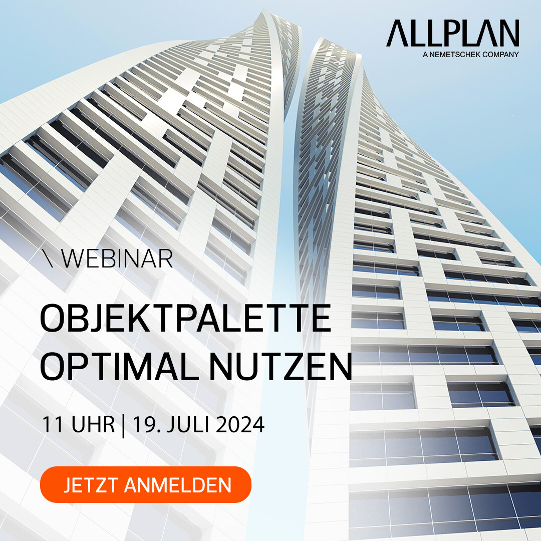 Sie wünschen sich mehr Übersicht in Ihrem digitalen Modell? In unserem Webinar am 19. Juli erfahren Sie von unserer Expertin wie Sie die Objektpalette in Allplan optimal nutzen. hubs.li/Q02CdF4N0

#allplan #webinar #architecture #nemetschekgroup