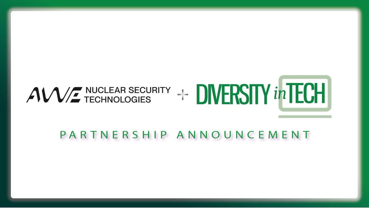 Diversity in Tech are excited to announce a new partnership with <a href="/AWE_plc/">AWE Nuclear Security Technologies</a>!

We are looking forward to working together to help provide more opportunities for diverse candidates in tech!

Learn more about how AWE are helping improve diversity here: buff.ly/3Y30kT9