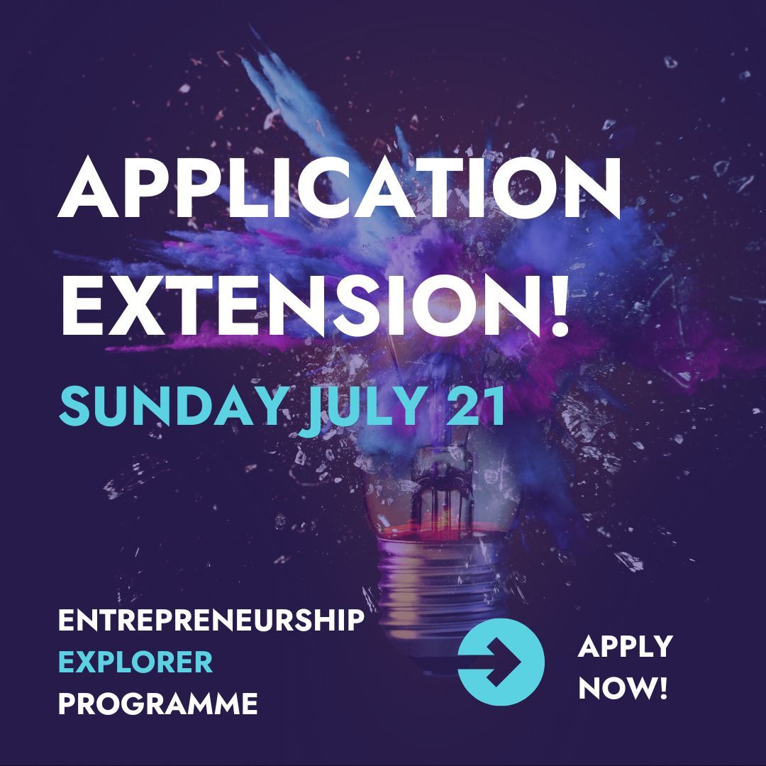 Don't miss your chance to be a creative entrepreneurship EXPLORER!  

The application deadline is extended to Sunday July 21. 

👉 Apply now: buff.ly/3W2E22A