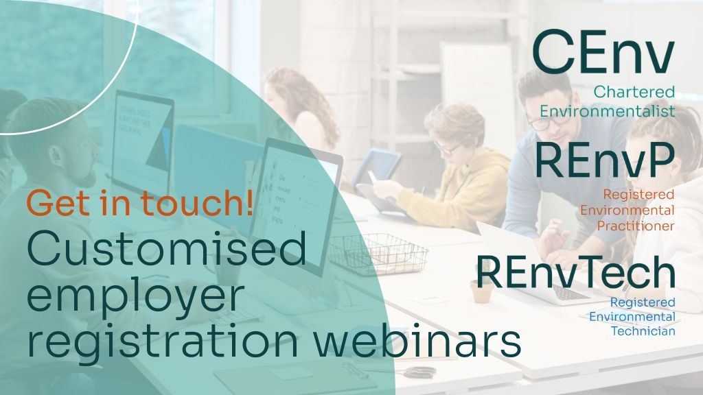 🚨Is your employer committed to environmental good practice and employee development? 
🌎 We offer organisations the opportunity to run sessions for their employees on our #environmental registrations, how to apply and more. 
📢Interested? Contact us today buff.ly/3Sf5zfn